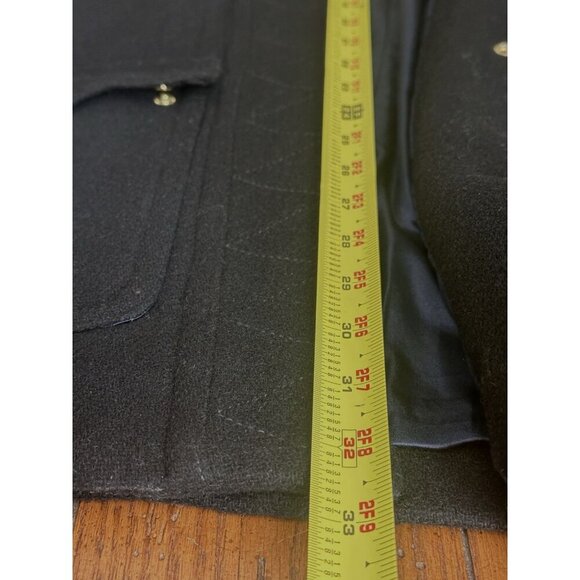 J. Crew Ws Sz 4 Italian Wool Hooded Parka By Nello Gori Black W/Gold Hardware - Picture 14 of 16